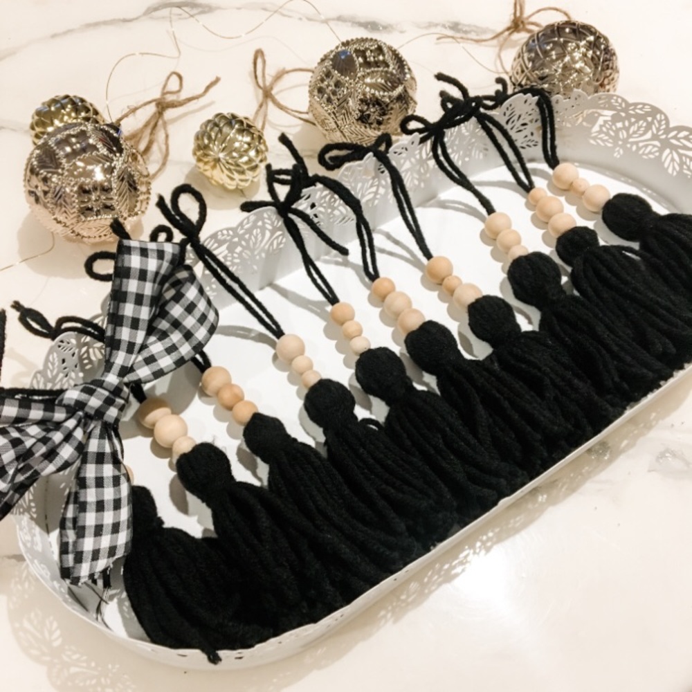 15 Black Tassel Ornaments 🎄